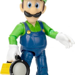 The Super Mario Bros. Movie - 5 Inch Action Figures Series 1 – Luigi Figure with Flashlight Accessory