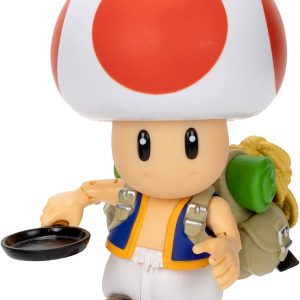 The Super Mario Bros. Movie - 5 Inch Action Figures Series 1 – Toad Figure with Frying Pan Accessory