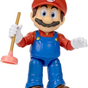 The Super Mario Bros. Movie - 5 Inch Action Figures Series 1 – Mario Figure with Plunger Accessory