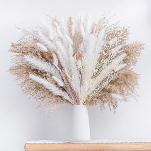86PCS Natural Dried Pampas Grass Bouquet,Boho Home Decor Bouquet, Phragmites Dried Flowers,Bouquet for Wedding Floral Arrangements Home Decorations